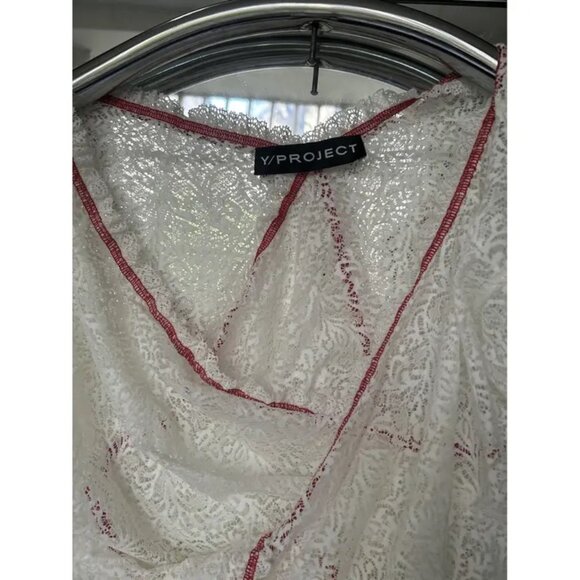 Y/PROJECT WHITE TWISTED LACE L/S TOP, MEDIUM - Picture 5 of 12